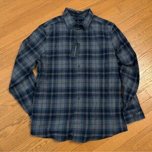 Blue Plaid Button-Up Shirt